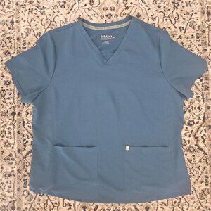 Fabletics Two Pocket Scrub Top Teal Womens 2X Workwear Medical Wear Minimalist